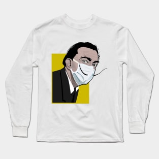 Dali with mask (yellow) Long Sleeve T-Shirt